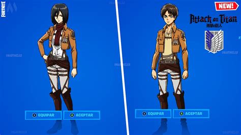 Nuevas Skins Mikasa Y Levi Llegan A Fortnite 😱 Nuevas Skins Attack On Titan X Fortnite🔥