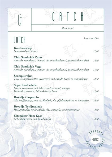 Menu at Restaurant Catch, Westkapelle