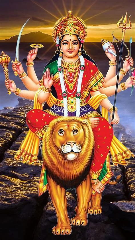 Sherawali Mata Ke Sun Shine Background Maa Durga Goddess Hd Phone