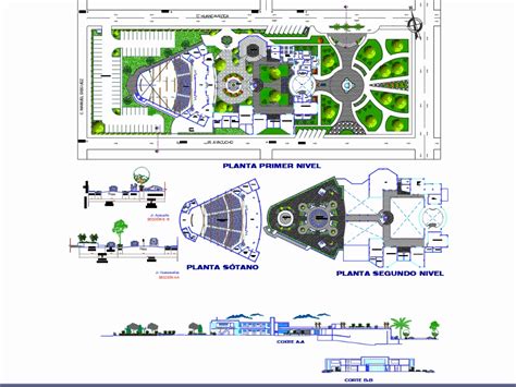 Anfiteatro Al Aire Libre En Dwg Kb Librer A Cad