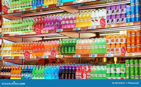 Soft Drinks And Beverages In Supermarket Editorial Photo Image 60143631