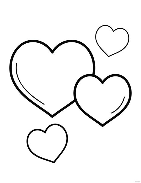 Simple Heart Shape Coloring Page In Illustrator Portable Documents