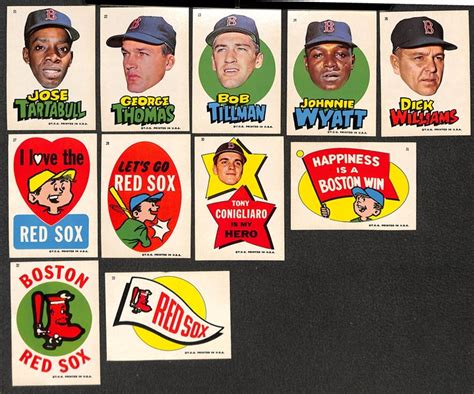 Lot Detail Topps Boston Red Sox Sticker Partial Set Of