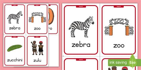 Gr R Phonics Z Flashcards L Enseignant A Fait Twinkl