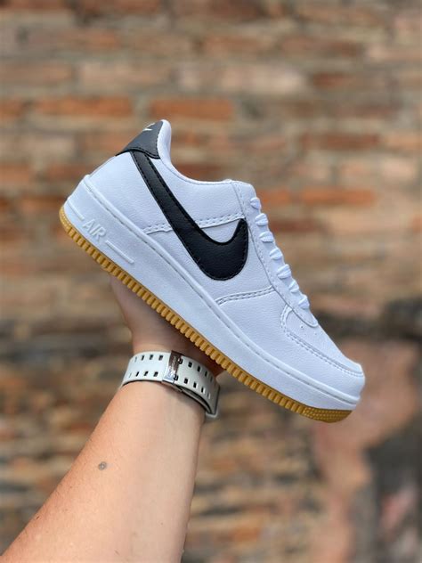 Tênis Air Force Unissex Nike Branco Preto Tênis Tribo Shoes