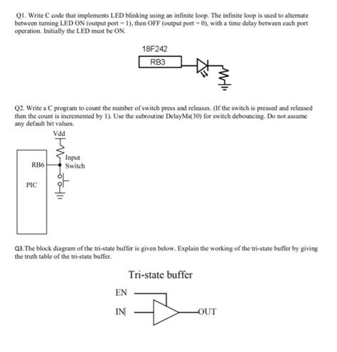 Solved Q1 Write C Code That Implements Led Blinking Using