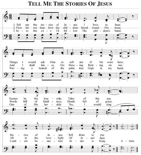 Tell Me The Stories Of Jesus I Love To Hear Hymns Of Praise Praise The Lords Music Sheets