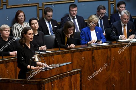 Prime Minister Sanna Marin Sdp Speaking Editorial Stock Photo - Stock ...