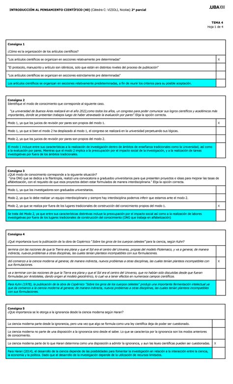 Tema Parcial C Ipc C Introducci N Al Pensamiento Cient Fico