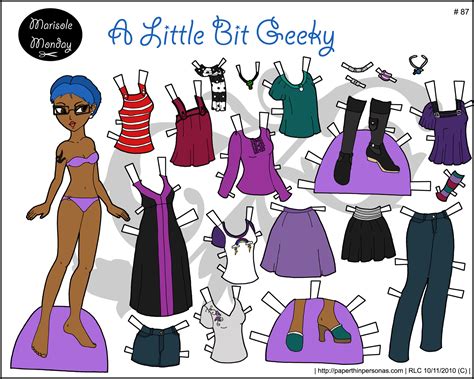 Little Bit Geeky Blue Haired Printable Paper Doll • Paper Thin Personas