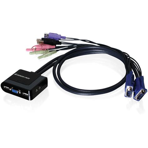 IOGEAR 2 Port USB Cable KVM Switch With File Transfer GCS642U