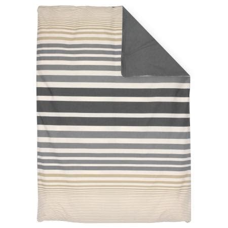 Housse De Couette X Cm Percale Pur Coton Stripe Ficelle Gris