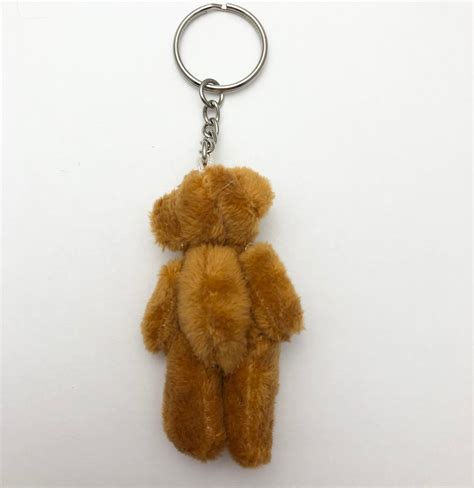 Brown Teddy Bear Keyring Keychain Etsy