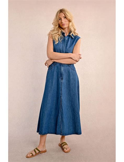 Denim Maxi Dress Molly Bracken E Shop