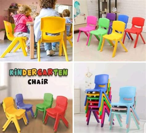 1pc Kindergarten Plastic Chair Home Crest