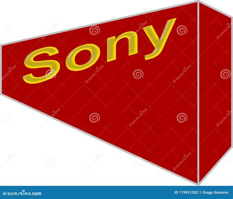 Logo Sony Company On Red Background Editorial Photography