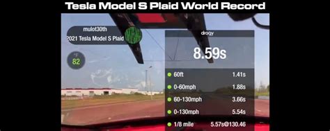 Tesla Model S Plaid Sets New Quarter Mile Record At 856 Seconds