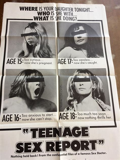 Teenage Sex Report Vintage 1968 Teen Exploitation Movie Poster 27x 41 At Amazon S