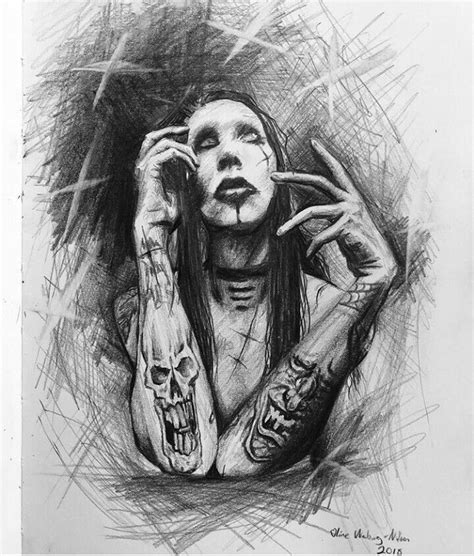 Pin By Shadow On Para Dibujar Tattoo Style Drawings Marilyn Manson