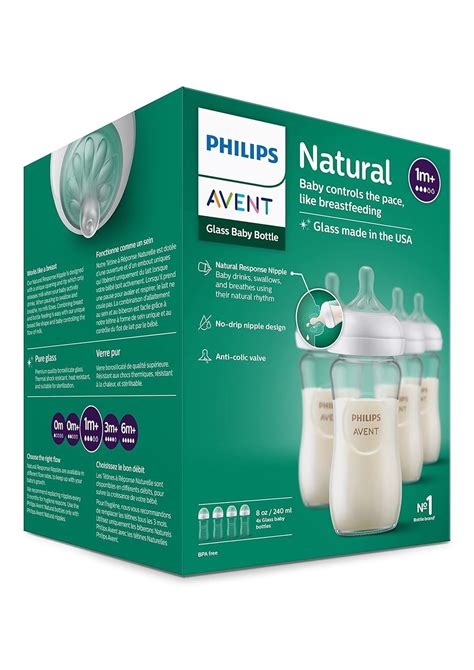 Philips AVENT Glass Natural Baby Bottle With Natural Response Nipple