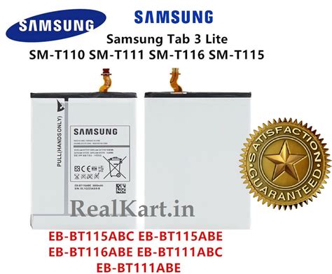 Original Samsung Eb Bt115abe Battery For Galaxy Tab 3 Lite 70 Sm T110 Sm T111 Sm T115 Tab 3