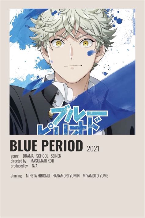 Blue Period Minimalist Poster In 2021 Anime Canvas Anime Films Anime Printables