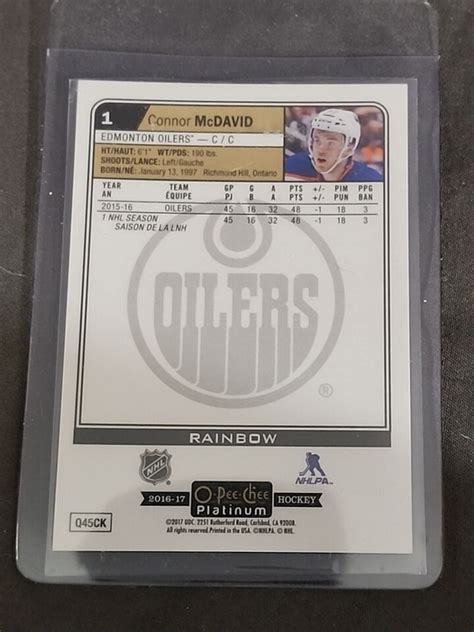 2016 17 O Pee Chee Platinum Connor McDavid 1 Rainbow 2nd Year EBay