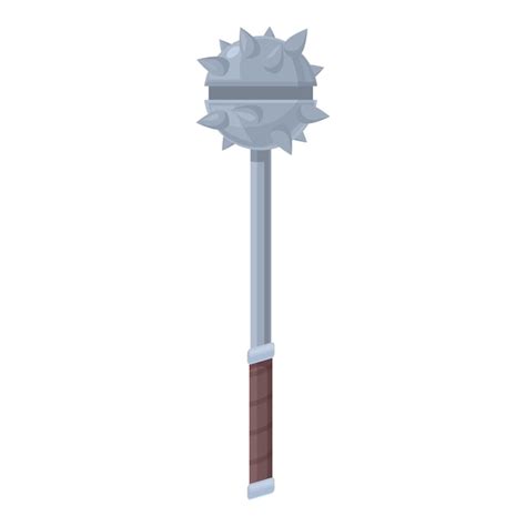 Premium Vector Medieval Spiked Mace Weapon Standing On White Background