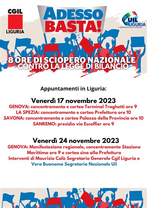 Adesso Basta Sciopero Nazionale Di Cgil E Uil E Novembre Due