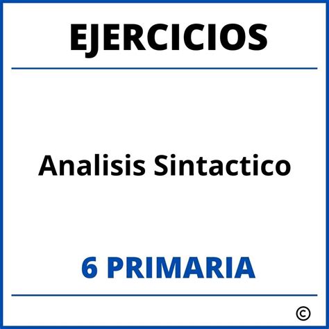 Ejercicios Analisis Sintactico Oraciones Simples 6 Primaria PDF