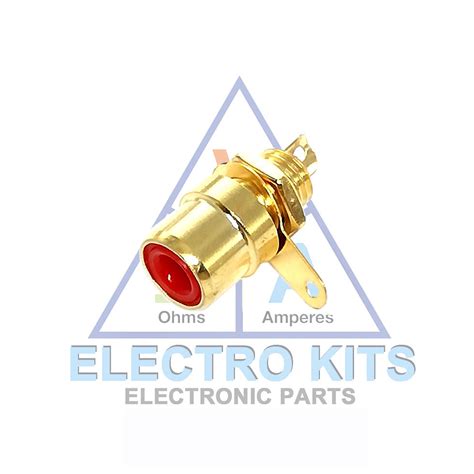 Gold Plated Red Rca Female Panel Mount Electro Kits