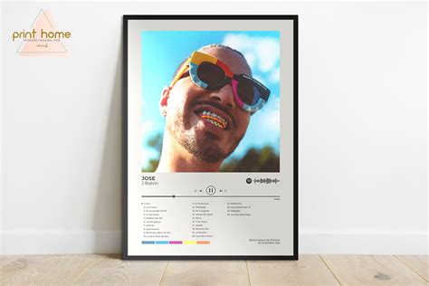 Quadro Placa Mdf Spotify Album J Balvin Jose Elo