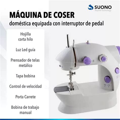 M Quina De Coser Sm A Recta Mini Color Blanca Y Violeta V