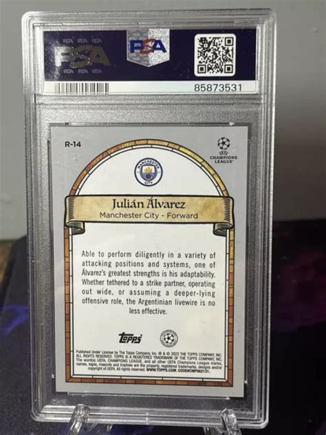 Topps Merlin Chrome Julian Alvarez Renaissance Rc Psa Eur