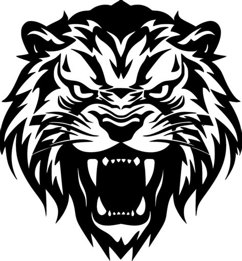 Tiger Black And White Vector Illustration 35956693 Vector Art At Vecteezy