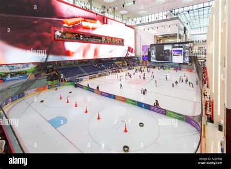 Ice Rink inside Dubai Mall Stock Photo - Alamy