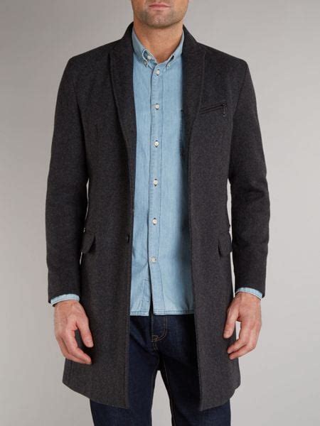 Diesel Three Quarter Length Jacket In Gray For Men Grey Lyst