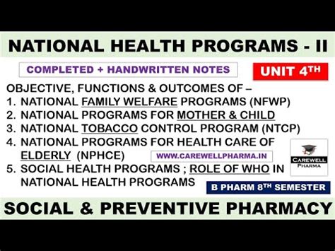 Unit Complete National Health Program Part Social And