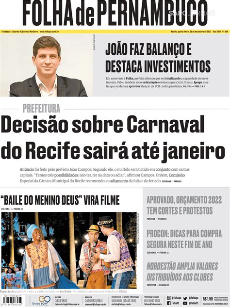 Folha De Pernambuco 23 Dez 2021 Jornais E Revistas SAPO Pt