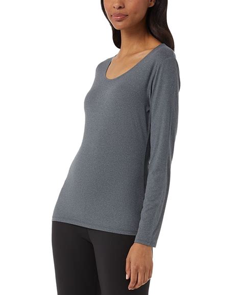 32 Degrees Womens Scoop Neck Long Sleeve Top Macys