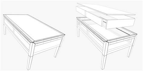 3d Wooden Display Table With Glass Panels Turbosquid 2120593