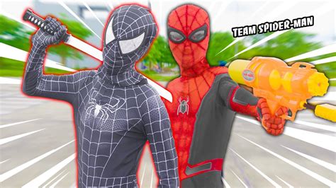 Team Spider Man Nerf War Vs Bad Guy Team Pov Live Action Youtube