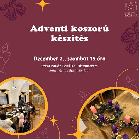 Adventi Koszorú Készítés A Bazilikában Szent István Bazilika Budapest