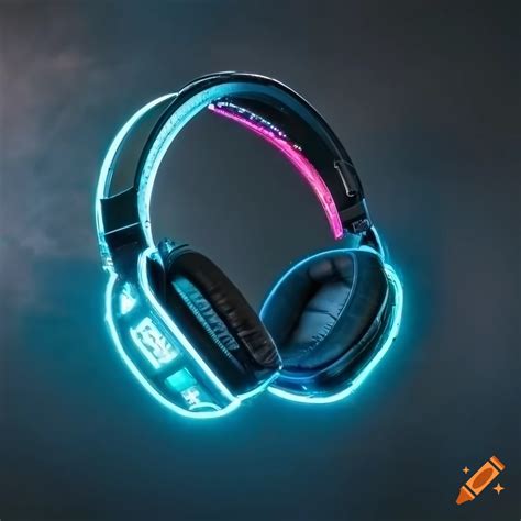 Futuristic Cyberpunk Headphones With Led Lights On Craiyon