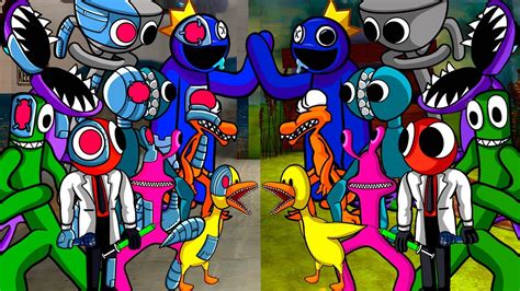 FNF Different Survivor Rainbow Friends VS 2D Rainbow Friends But