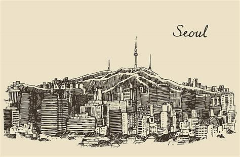 Seoul Skyline Drawing Stock Photos, Pictures & Royalty-Free Images - iStock