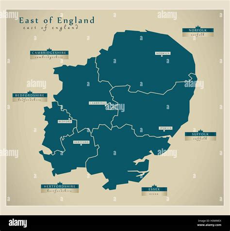 East England Map Hi Res Stock Photography And Images Alamy