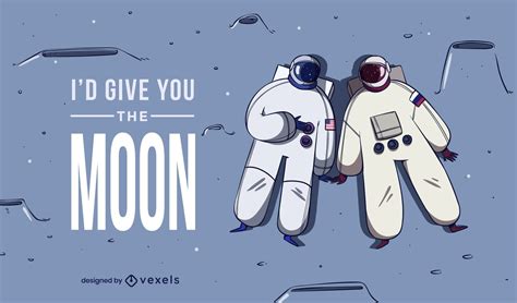 Astronauts Love Illustration Design Vector Download