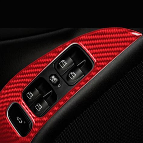 4pcs Red Carbon Fiber Window Lift Button Panel Trim For Benz C Class W203 05 07 Ebay