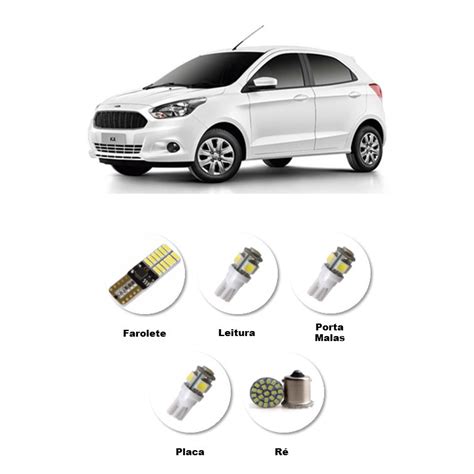 Kit L Mpadas Led Ford Ka Farolete Teto Placa Branca Shopee Brasil